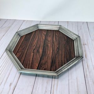 Gorham Pewter Serving Makeup Barware wood Tray